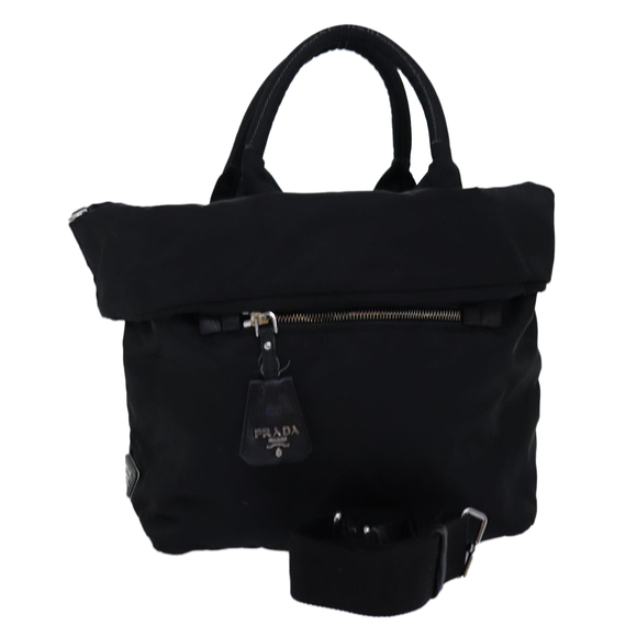 PRADA Hand Bag Nylon 2way Black Auth mr207 - Picture 1 of 16